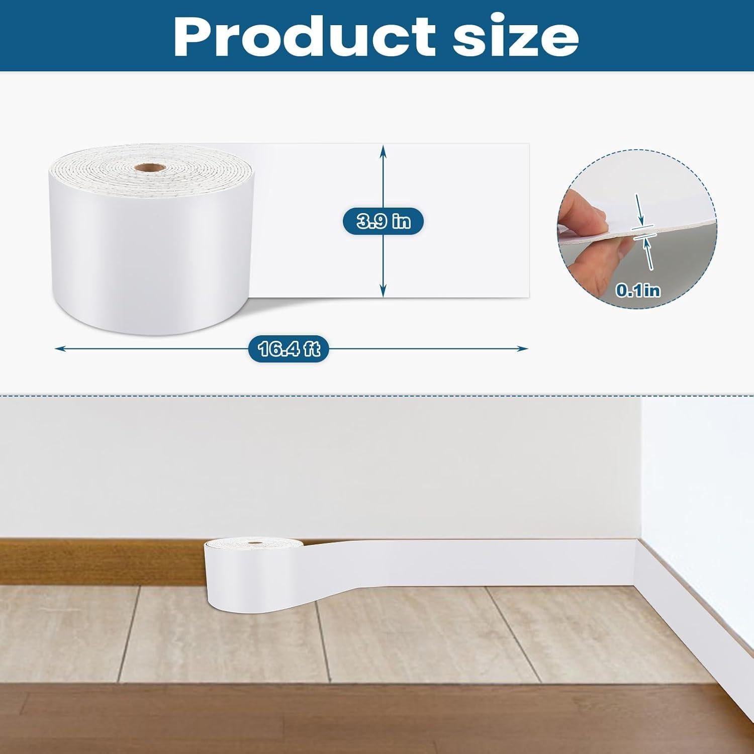 Moldura Autoadhesiva CvoMep 5m Impermeable para Espejo Blanco