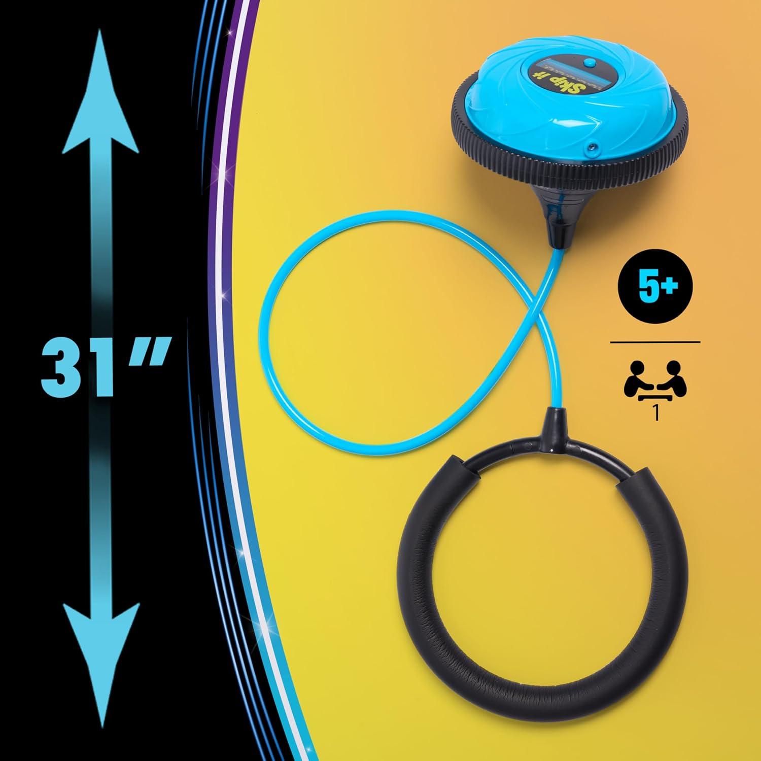 Skip It Retro Outdoor Toy, Light Up Ball and Digital Counter, Blue, Soft Foam Padded Ankle Ring, 31-inch Long, Screen Free Play, Toys for Kids Ages 5 Up