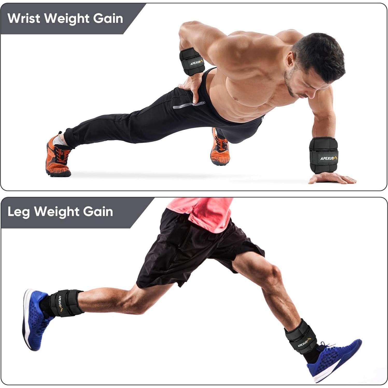 Pesas de Tobillo Ajustables APEXUP 4.54 kg para Entrenamiento