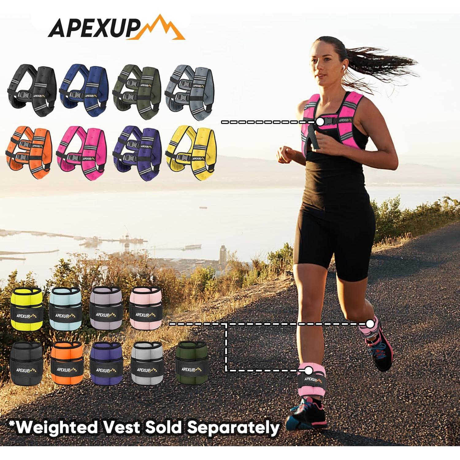 Pesas de Tobillo Ajustables APEXUP 4.54 kg para Entrenamiento