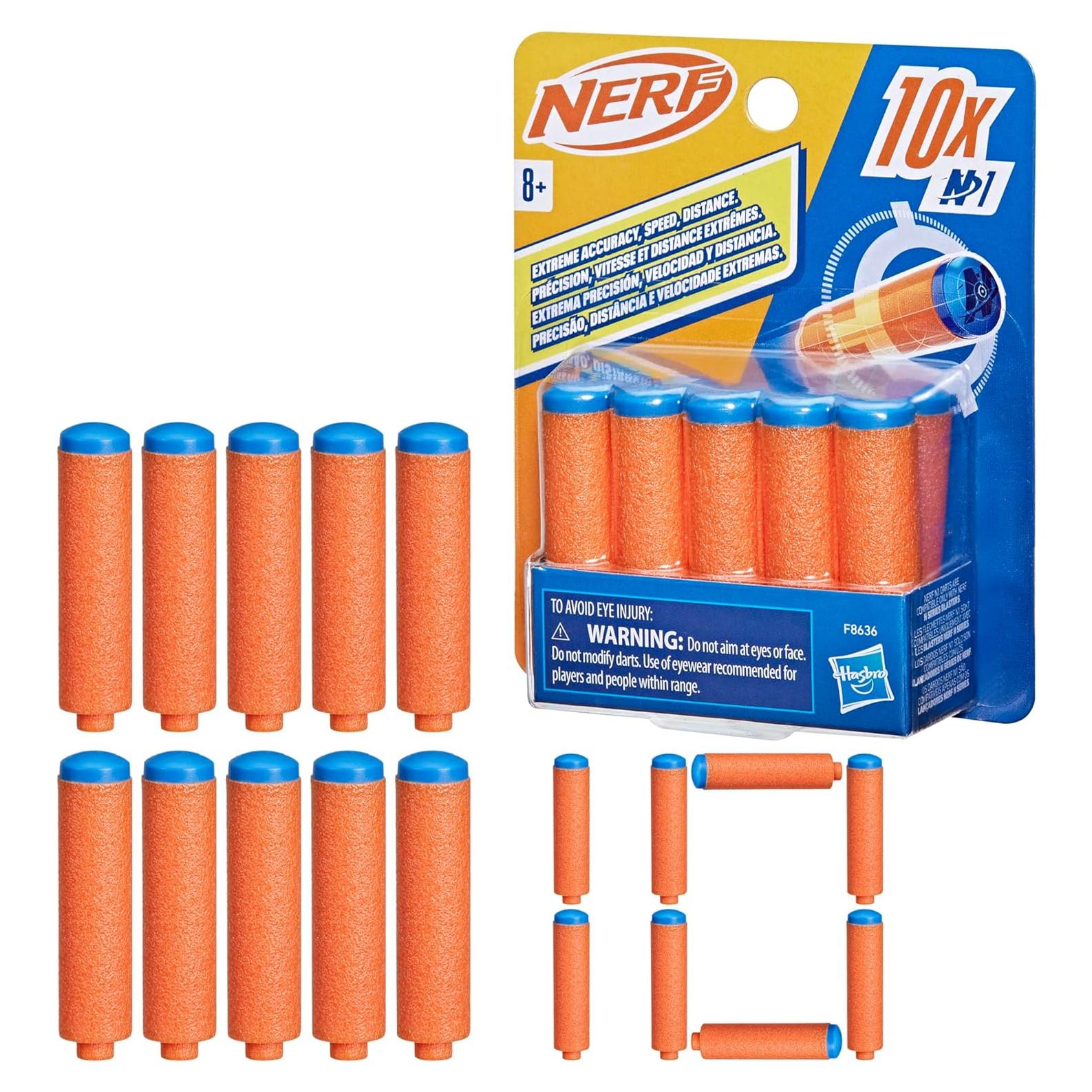 Nerf N Series N1 Darts, Includes 10 Refill Darts, Compatible Only with Nerf N Series Blasters, Outdoor Games, Ages 8+