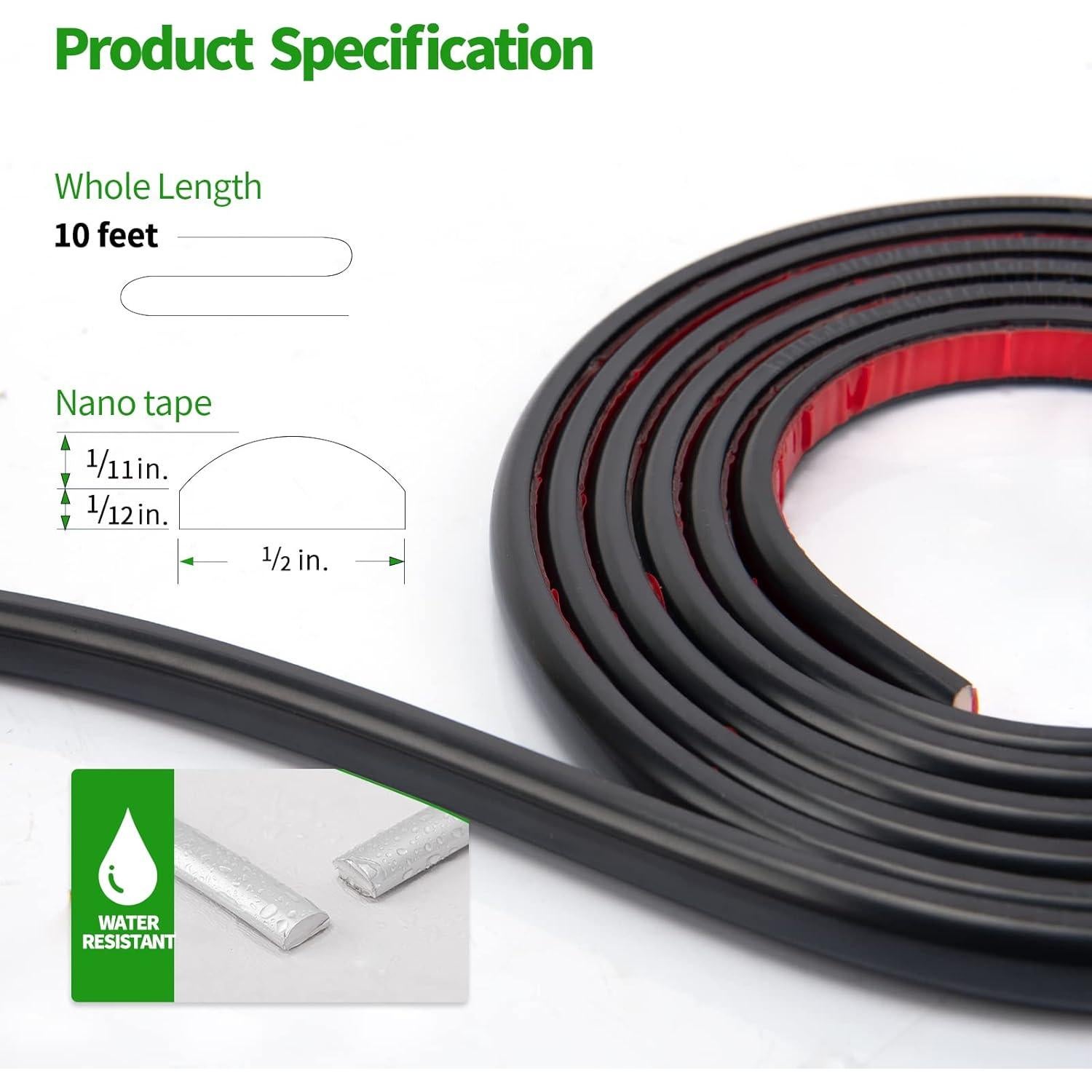 Moldura Autoadhesiva LONGKING 3.05m Negra para Azulejos