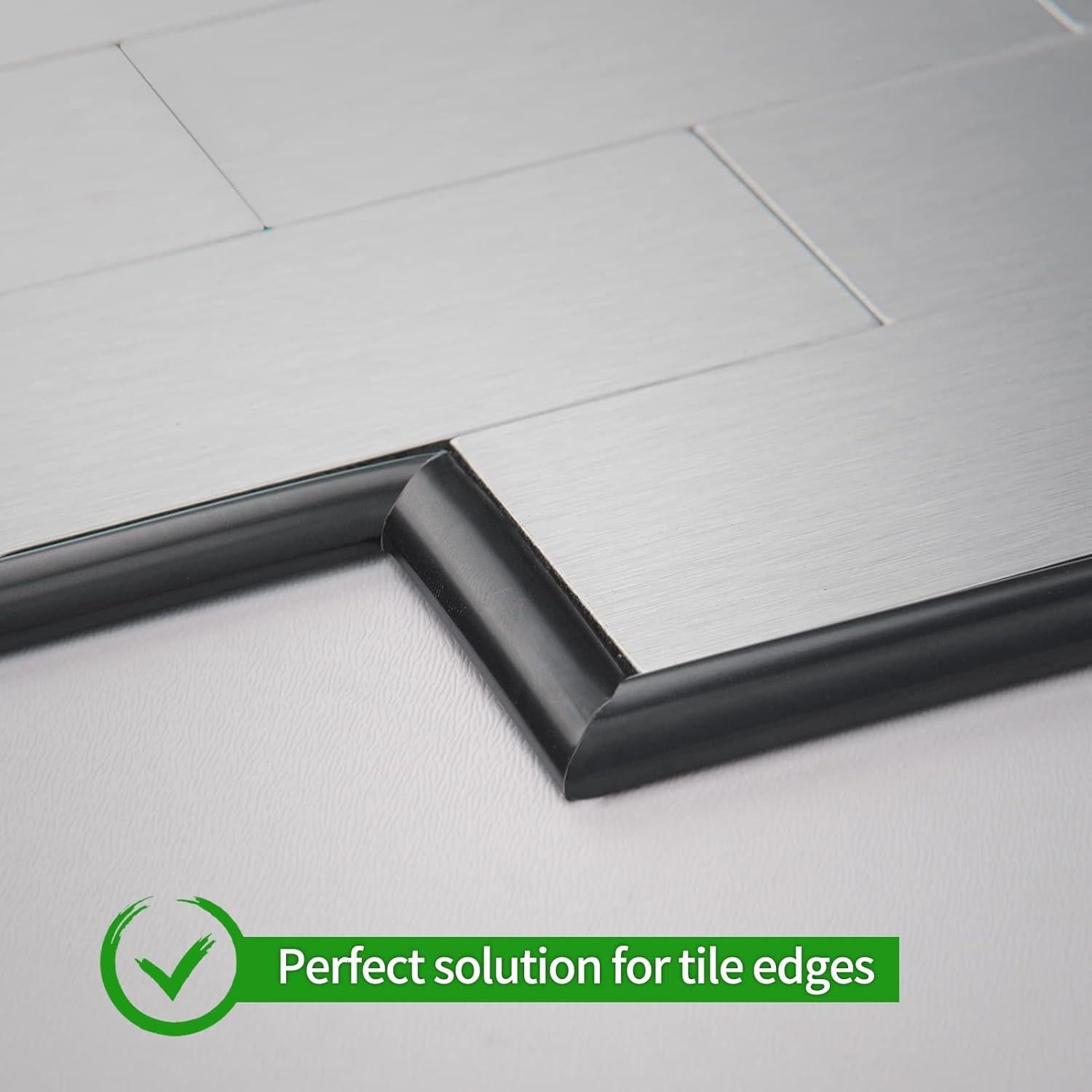 Moldura Autoadhesiva LONGKING 3.05m Negra para Azulejos