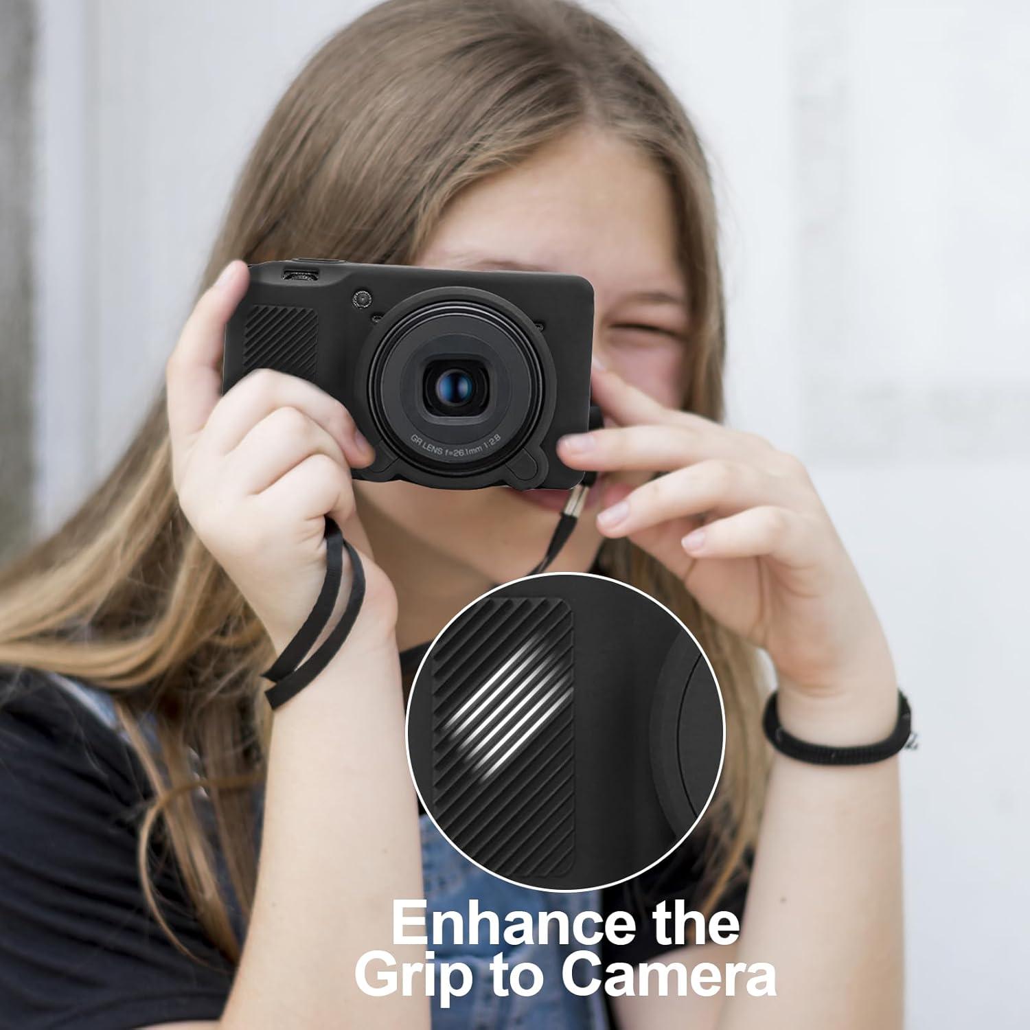 Funda de Silicona Rieibi para Cámara Ricoh GR III/GR IIIx con 2 Protectores