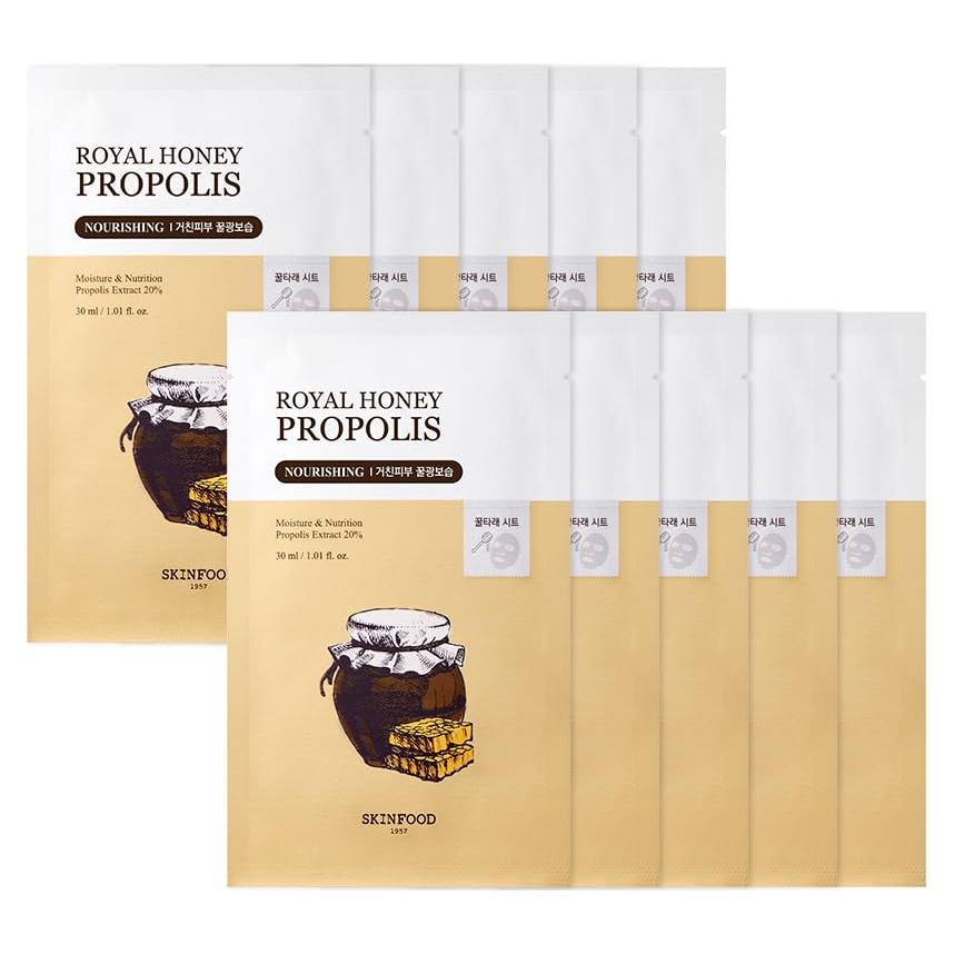 Mascarilla de Miel Real SKINFOOD Set de 10 Piezas 270ml