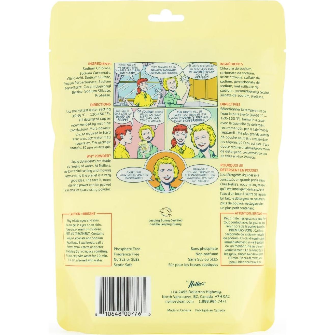 Detergente para Lavavajillas Nellie's - 50 Cargas - Ecológico