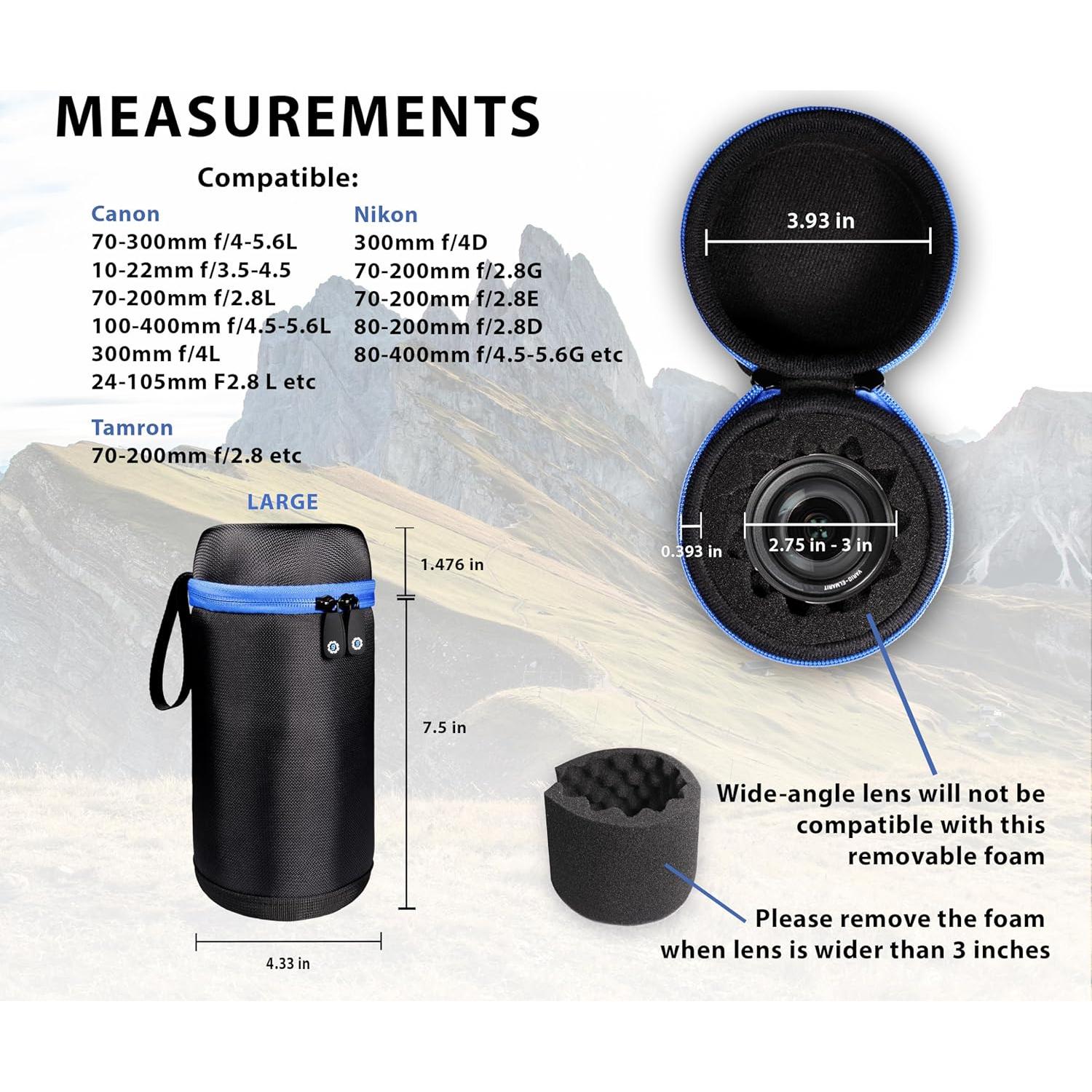 Funda Semi-Dura para Lentes de Cámara WGear Mediana Negra