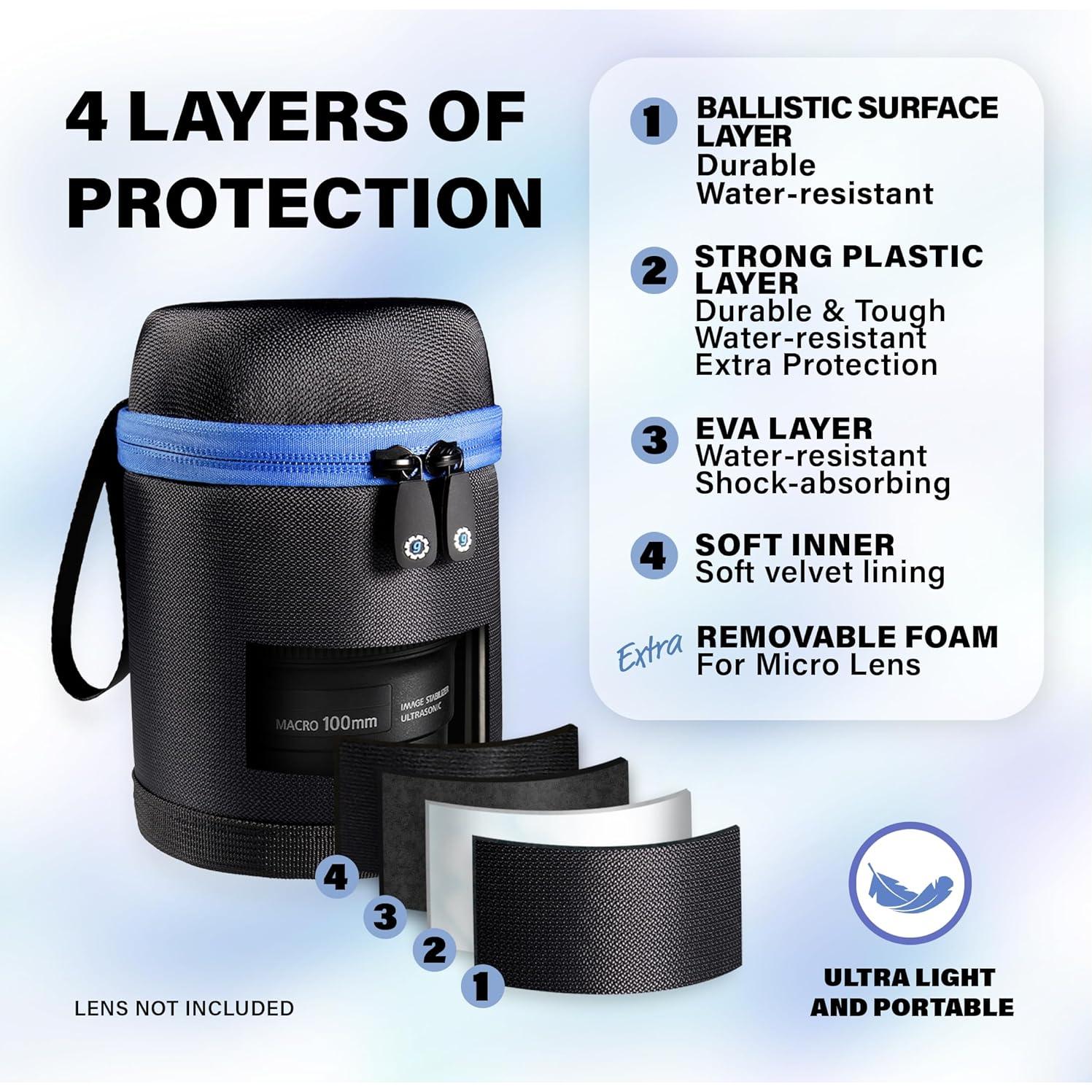 Funda Semi-Dura para Lentes de Cámara WGear Mediana Negra