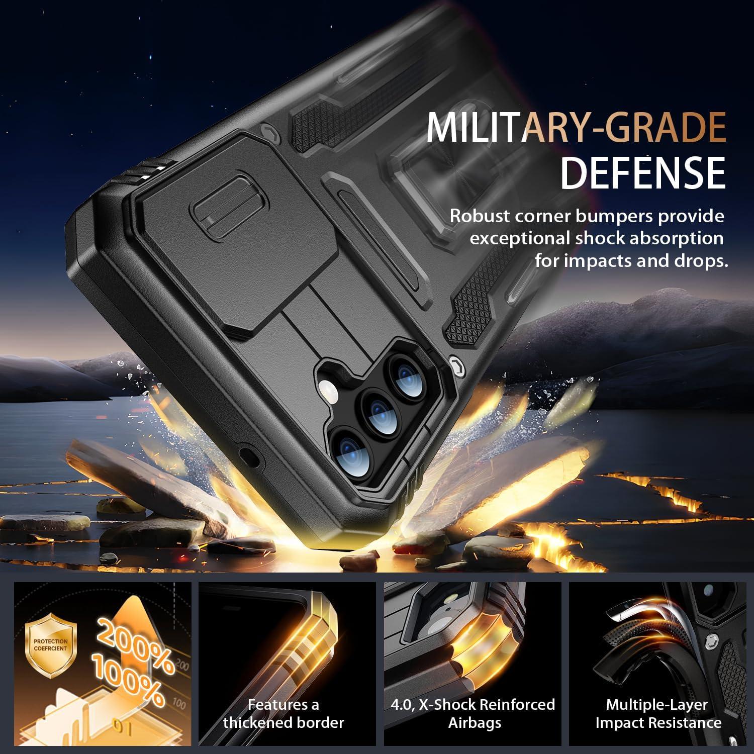 Funda FUNMIKO para Samsung Galaxy A24 con Soporte Magnético Negro