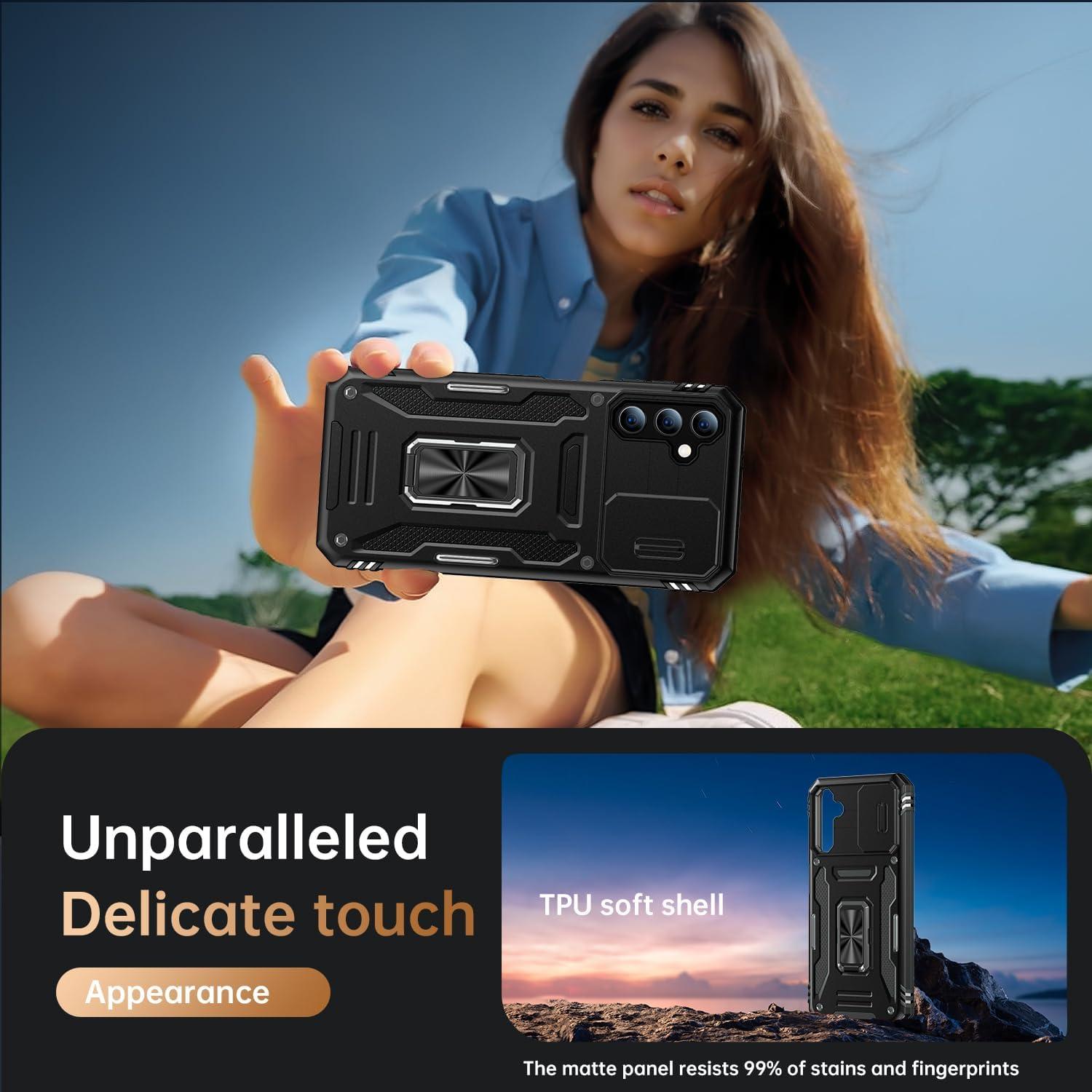 Funda FUNMIKO para Samsung Galaxy A24 con Soporte Magnético Negro