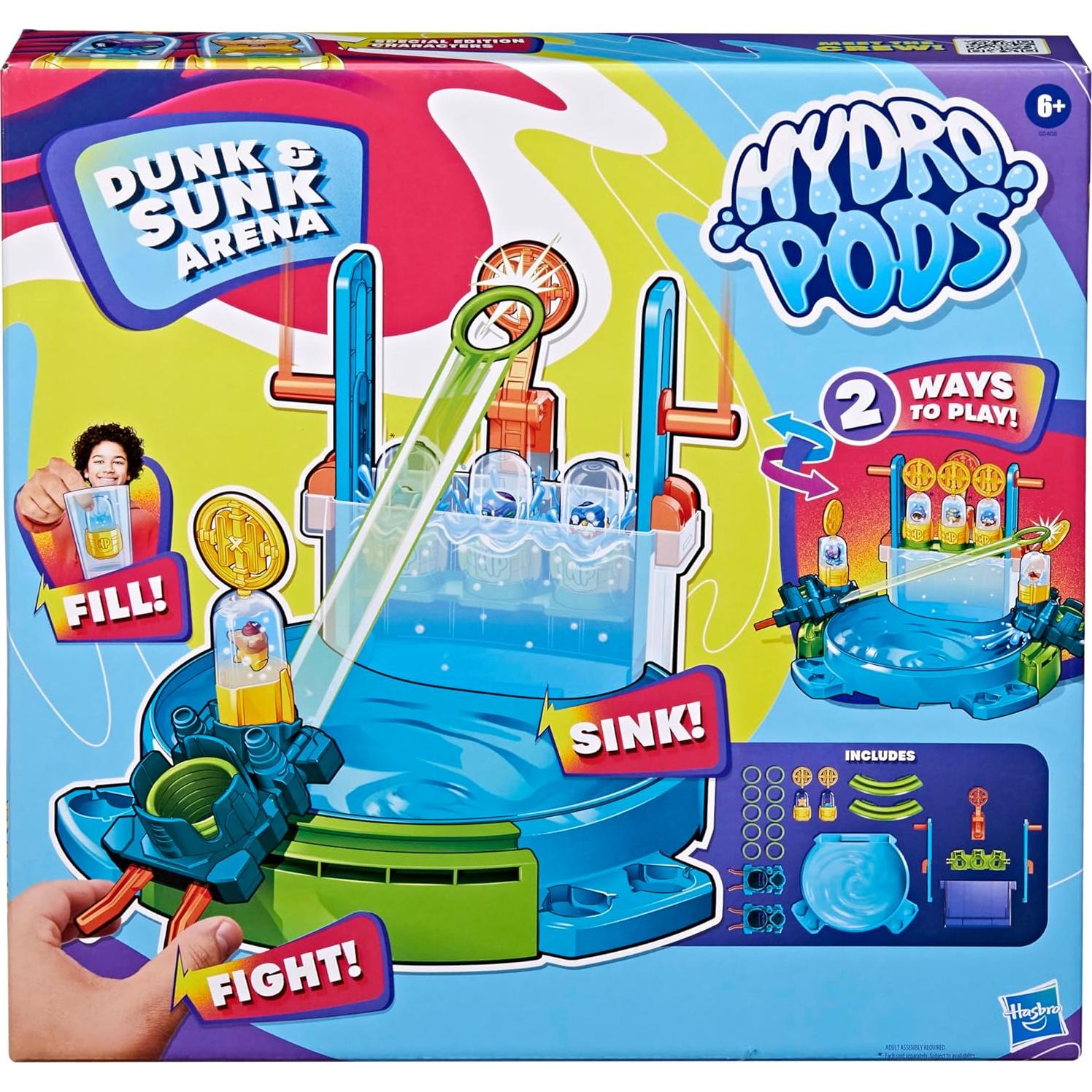 Hasbro Hydro Pods Arena Dunk & Sunk con 2 Personajes