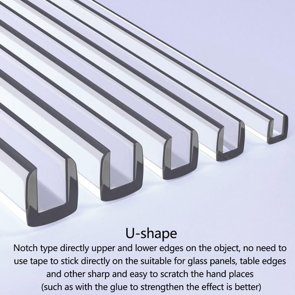 Tira de Sellado Transparente 4m PVC en U para Bordes de Muebles