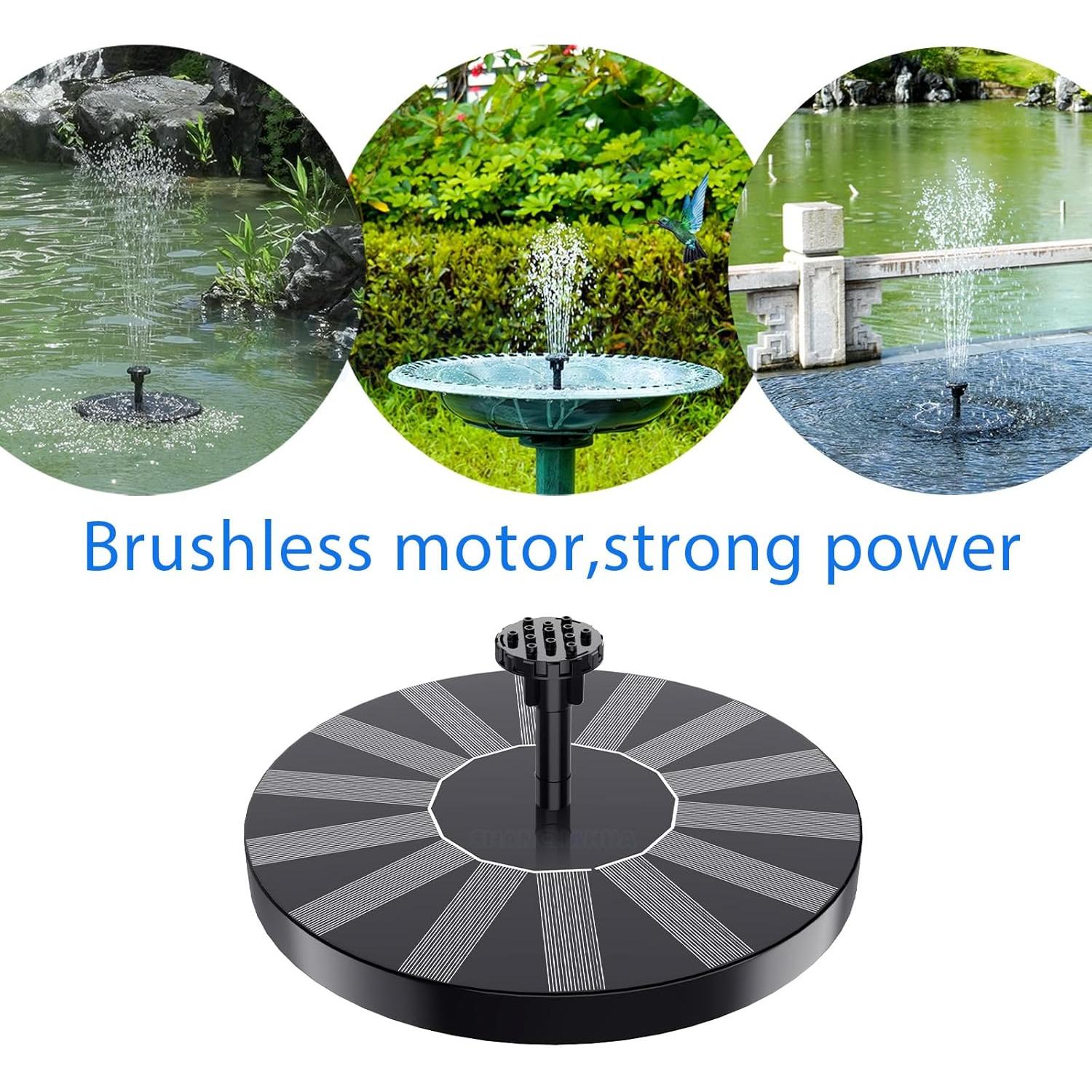 Fuente Solar para Baño de Aves SHANCHAHUA 1.5W con 6 Boquillas