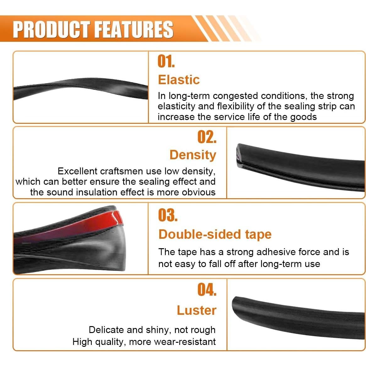 Protector de Bordes de Puerta de Coche LHDOS 5M Negro Universal