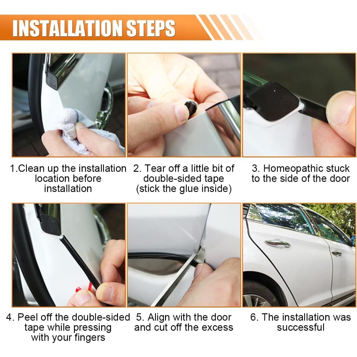 Protector de Bordes de Puerta de Coche LHDOS 5M Negro Universal