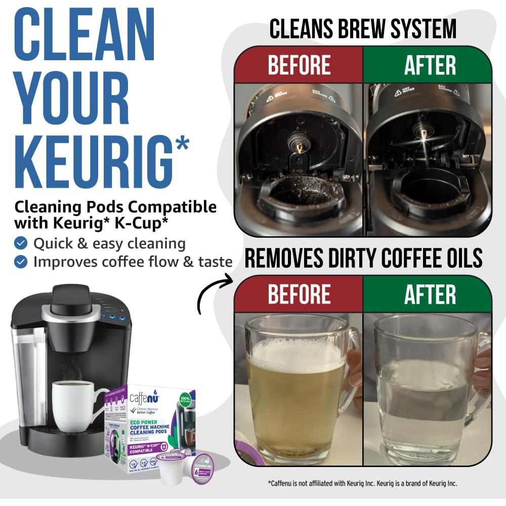 Cápsulas de limpieza Caffenu para Keurig - Kit de 8 unidades