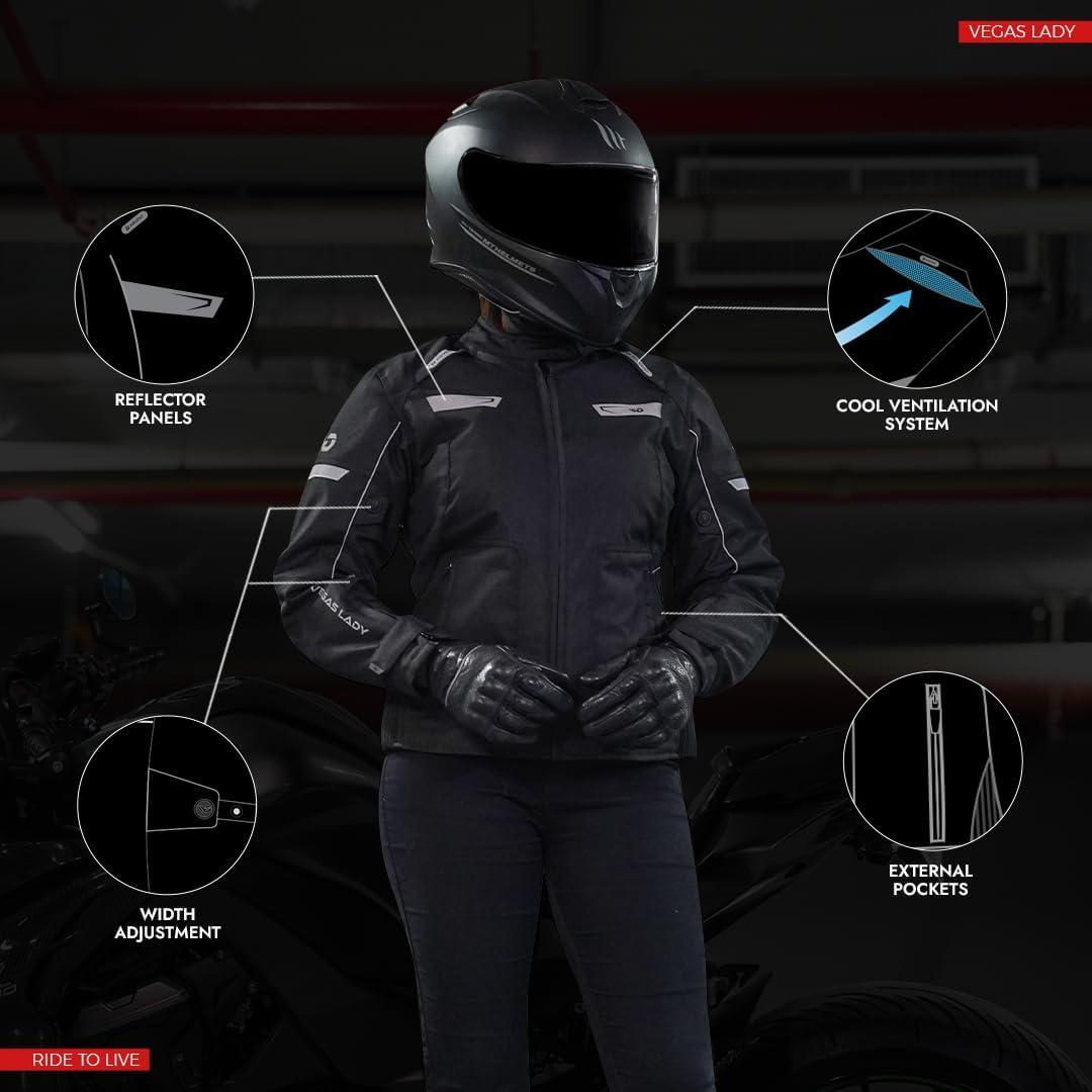 Chaqueta de motocicleta WD Vegas Lady impermeable para mujer