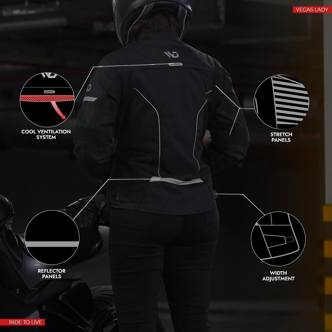 Chaqueta de motocicleta WD Vegas Lady impermeable para mujer