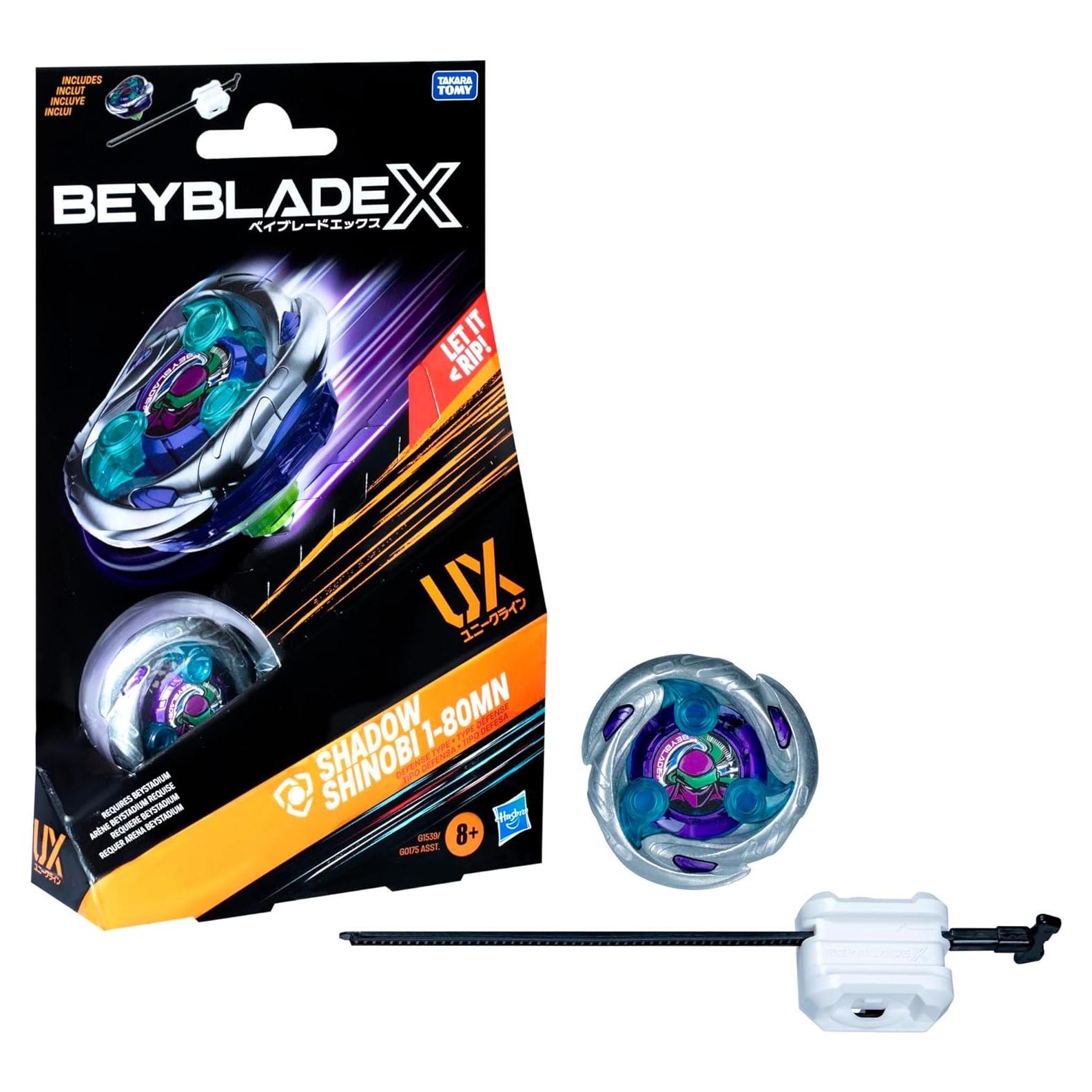 Beyblade X Sombra Shinobi 1-80MN UX Set Defensa y Lanzador