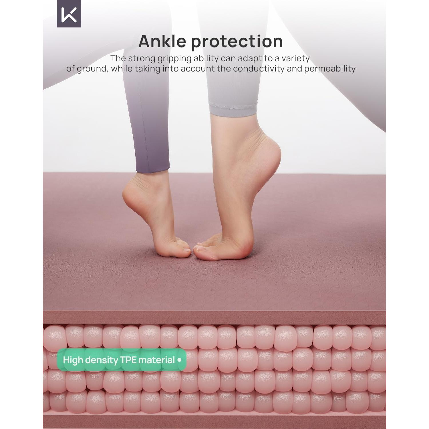 Esterilla de Yoga Extra Grande MANTEN Rosa 190.5x119.4cm