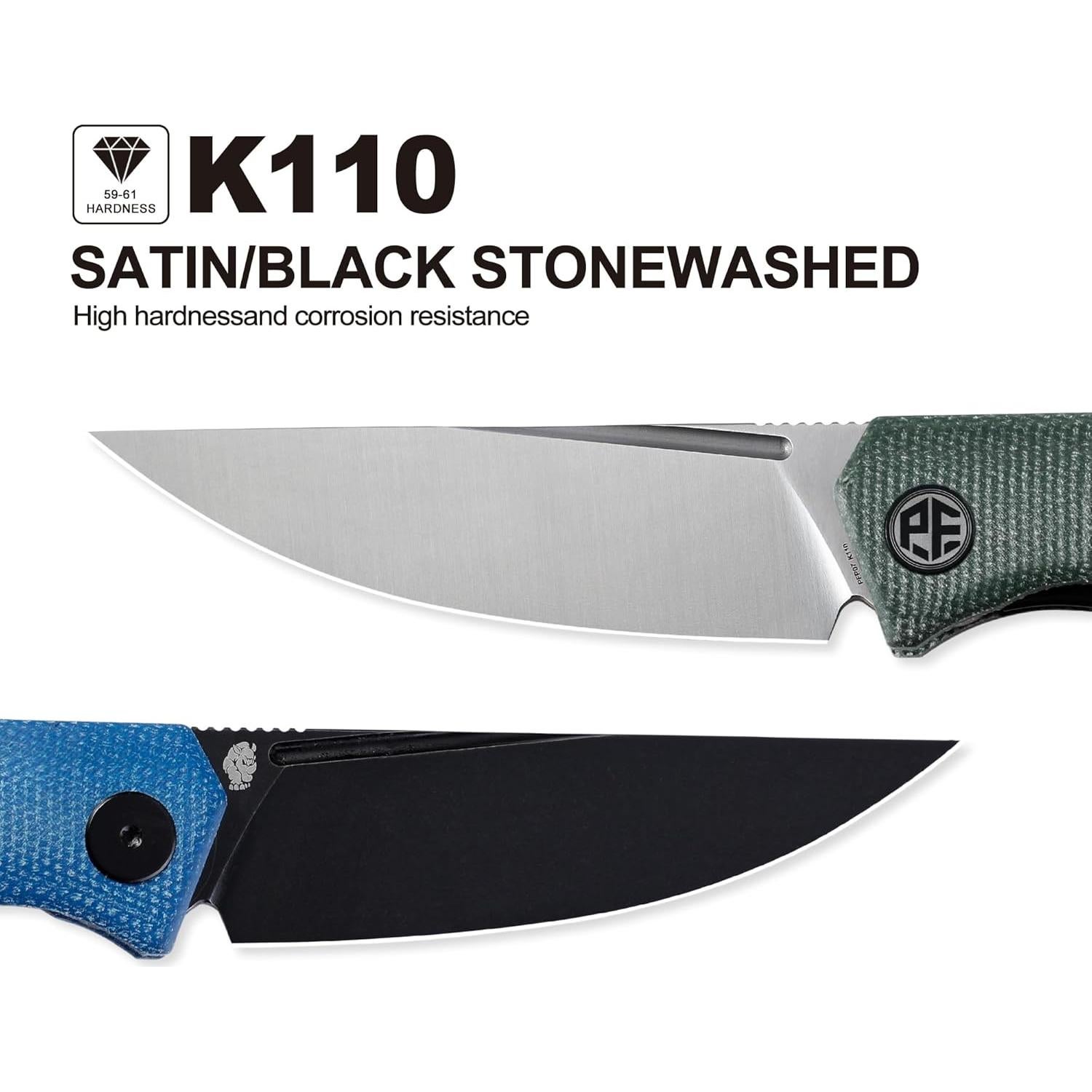 Cuchillo Plegable Petrified Fish PFP07, 9.19 cm K110 Negro