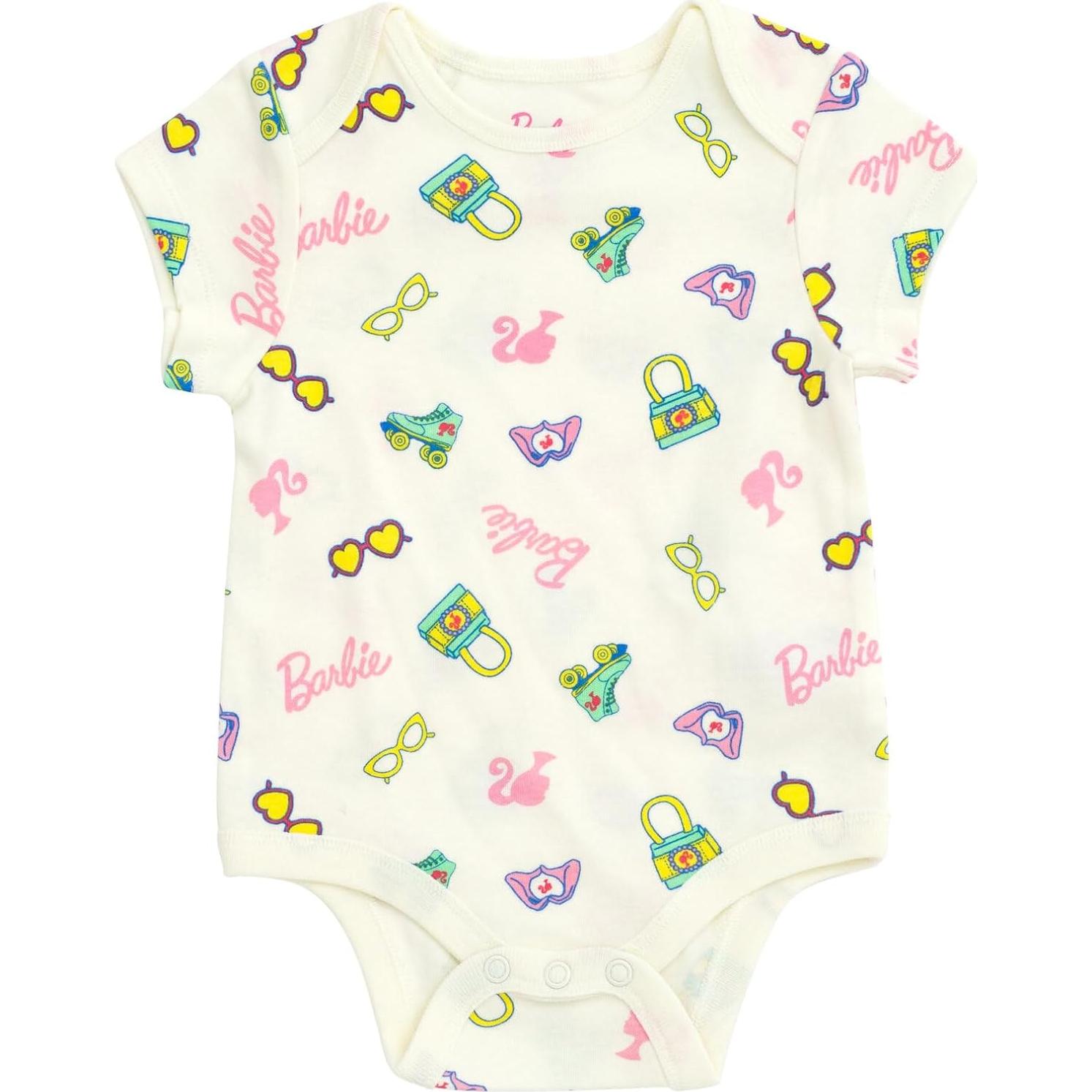 Body para Bebé Barbie Paquete de 3 Rosa/Blanco 0-24 Meses