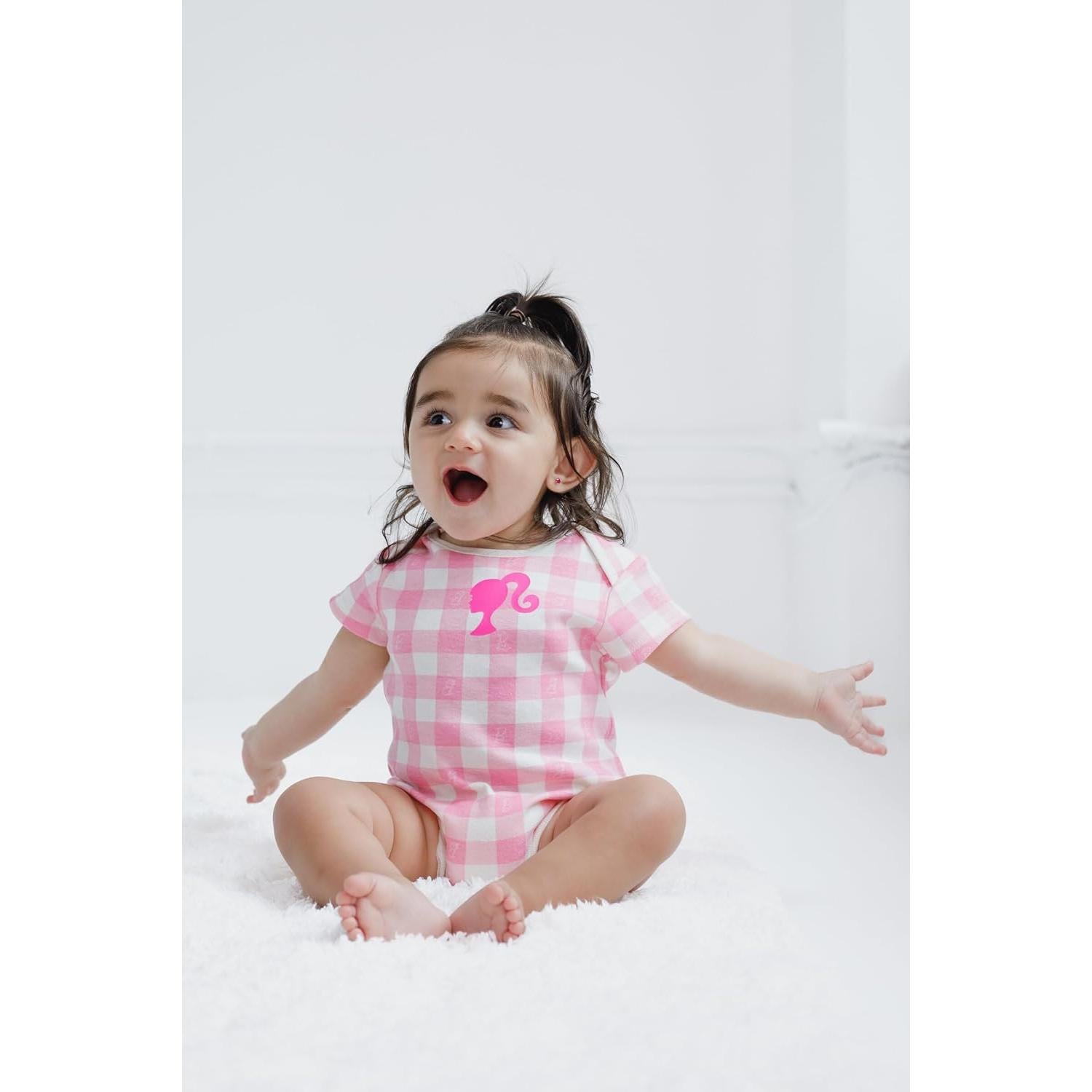 Body para Bebé Barbie Paquete de 3 Rosa/Blanco 0-24 Meses