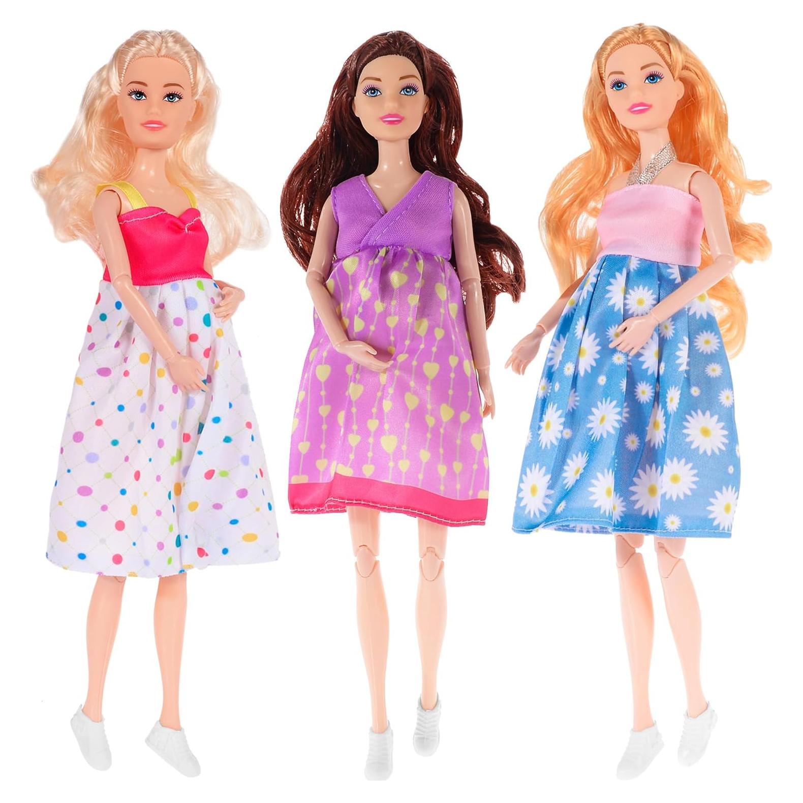 Paquete de 3 muñecas embarazadas Dollbie 29 cm intercambiables