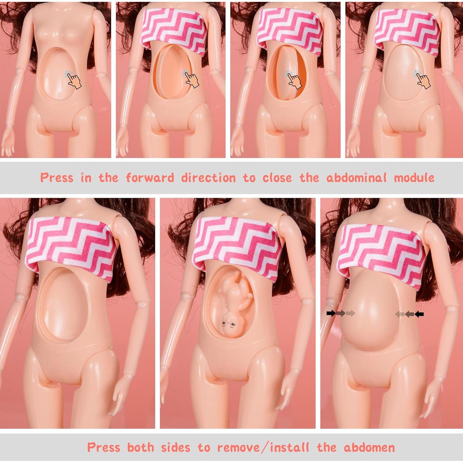 Paquete de 3 muñecas embarazadas Dollbie 29 cm intercambiables