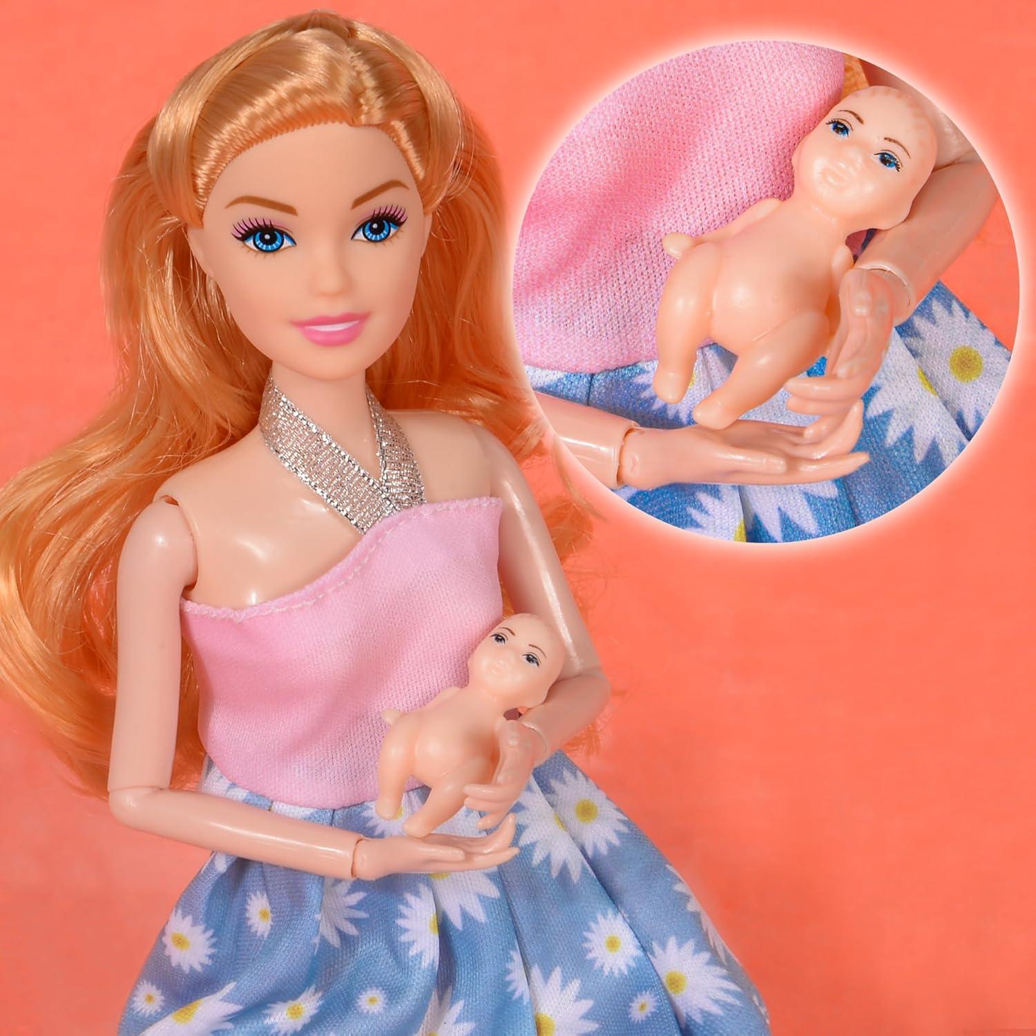 Paquete de 3 muñecas embarazadas Dollbie 29 cm intercambiables