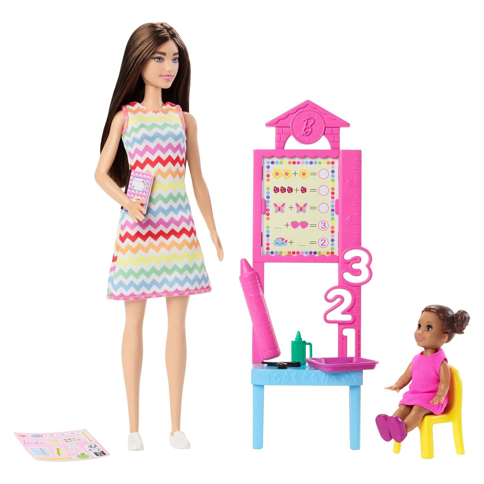 Muñeca Barbie Maestra con Muñeca Pequeña y Accesorios