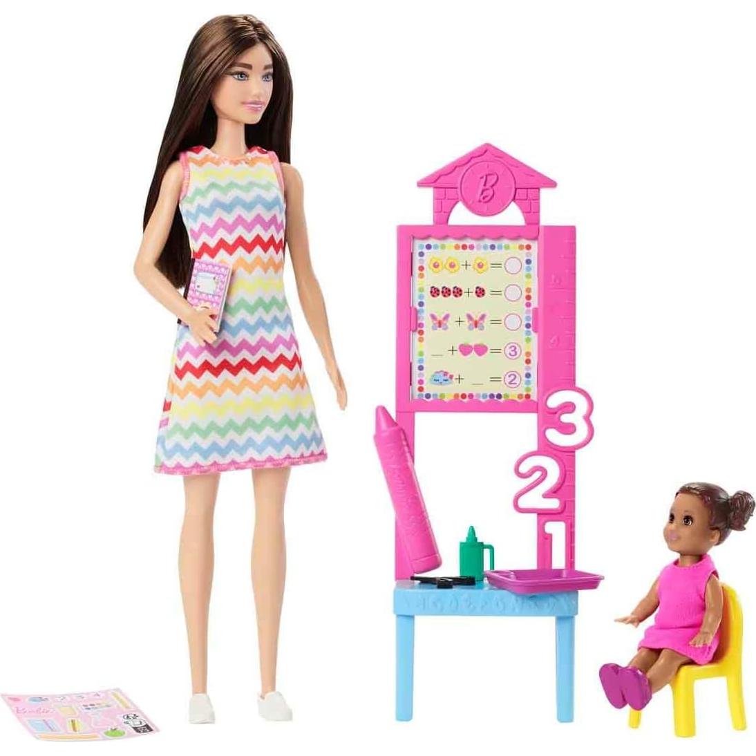 Muñeca Barbie Maestra con Muñeca Pequeña y Accesorios