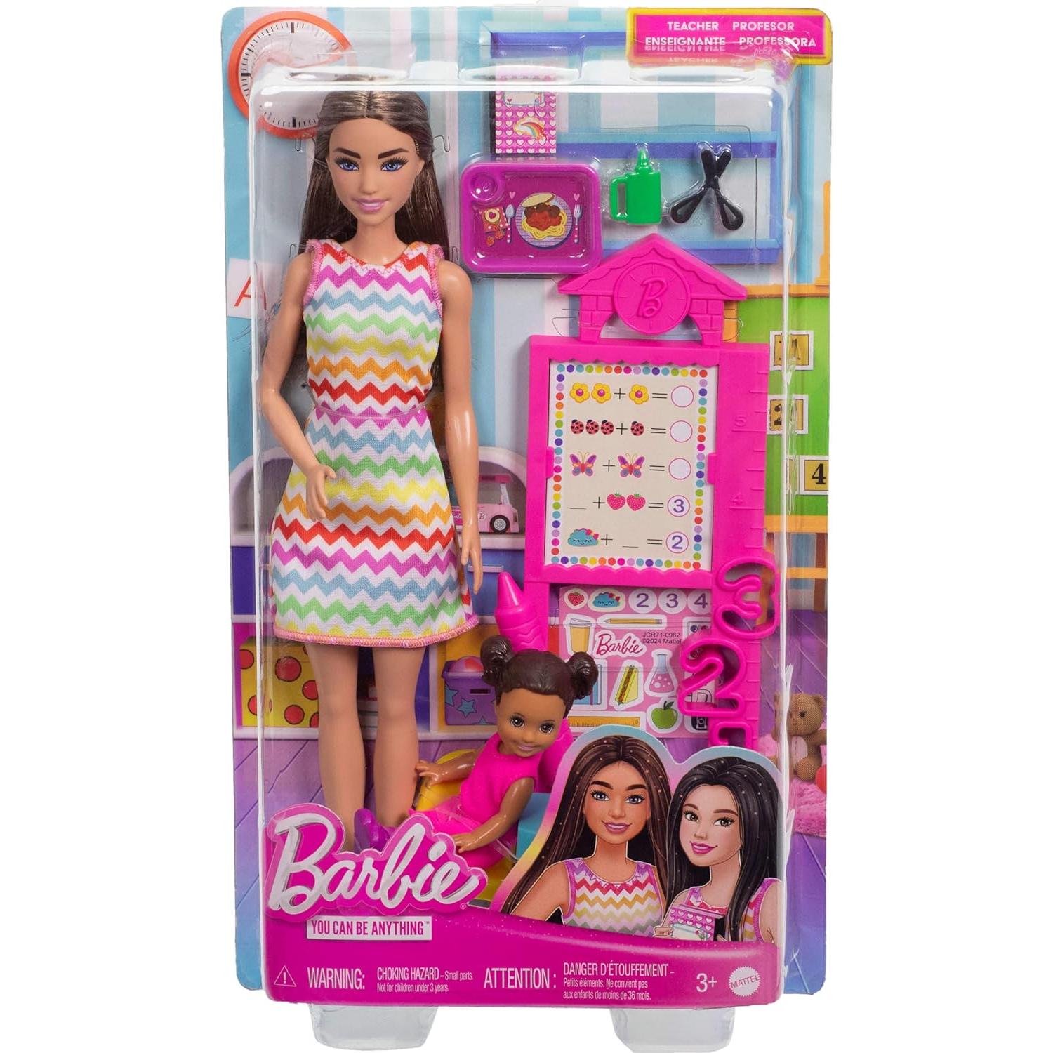 Muñeca Barbie Maestra con Muñeca Pequeña y Accesorios
