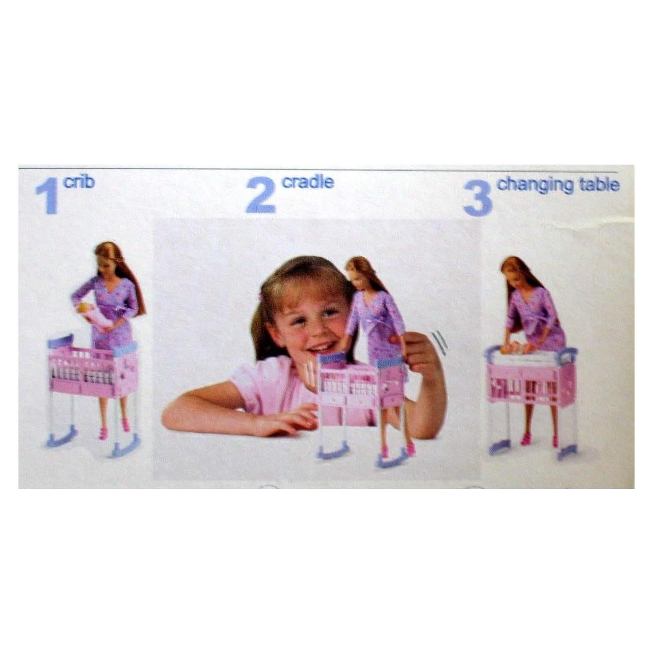 Muñeca Midge Embarazada con Bebé y Cuna 3 en 1