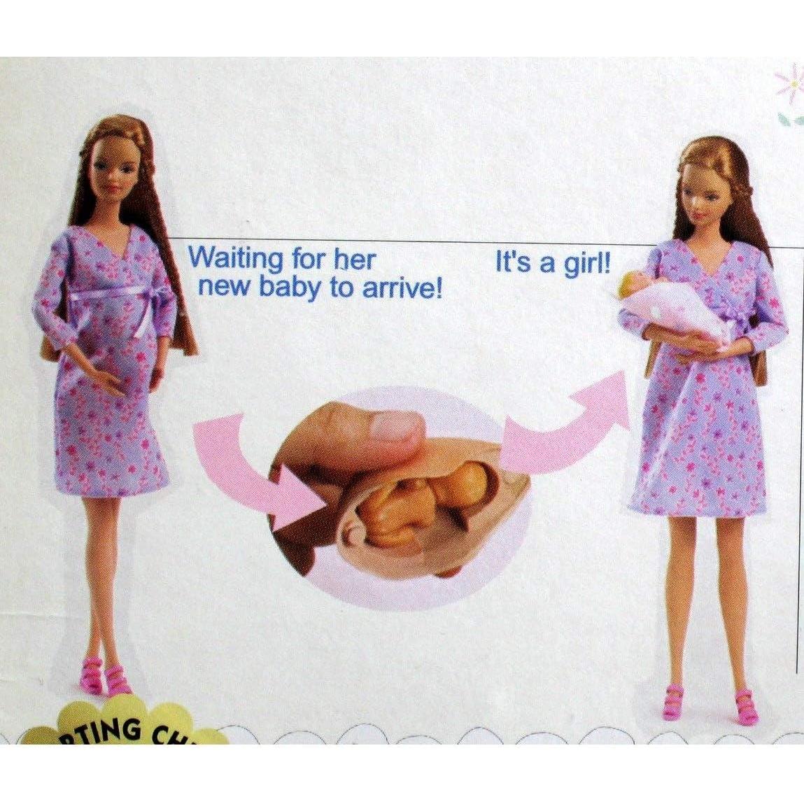 Muñeca Midge Embarazada con Bebé y Cuna 3 en 1