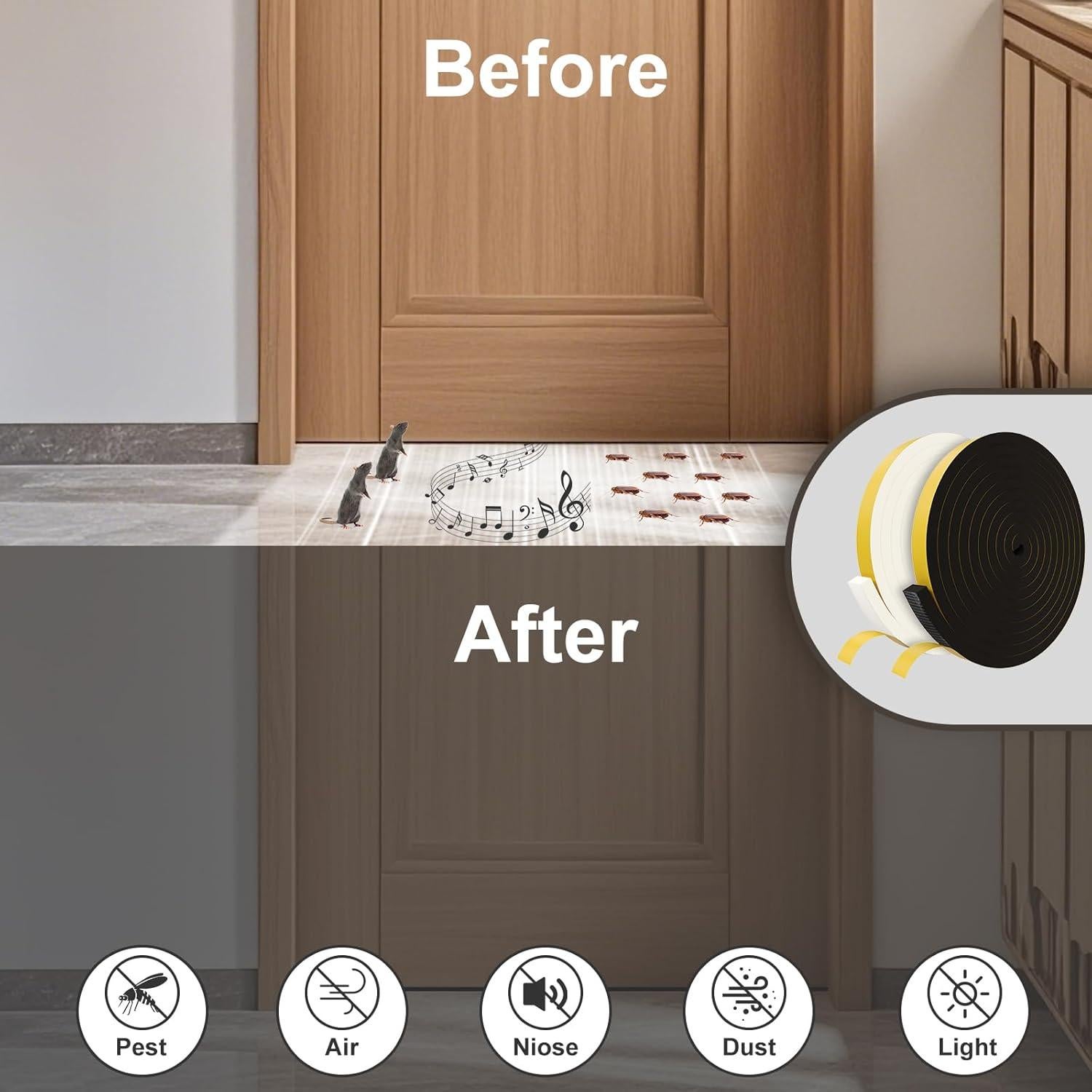 Tira de Sellado EGOFIX Negra 5m para Puertas y Ventanas