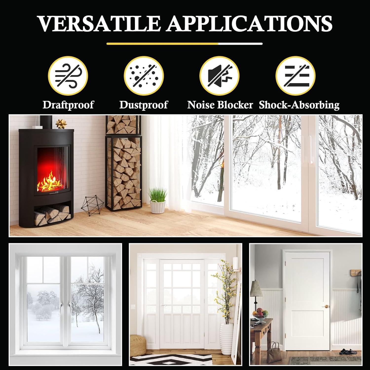 Tira de Sellado Autoadhesiva fowong 4.88m Fieltro Blanco