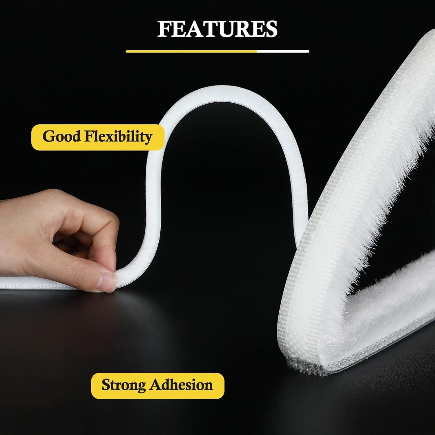 Tira de Sellado Autoadhesiva fowong 4.88m Fieltro Blanco