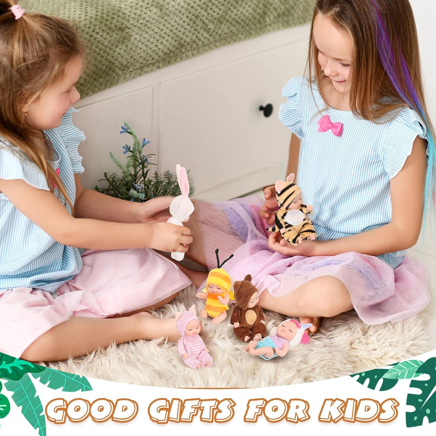 Hanaive 10 Pcs Muñecas Mini Bebé 11 cm Ropa de Animales