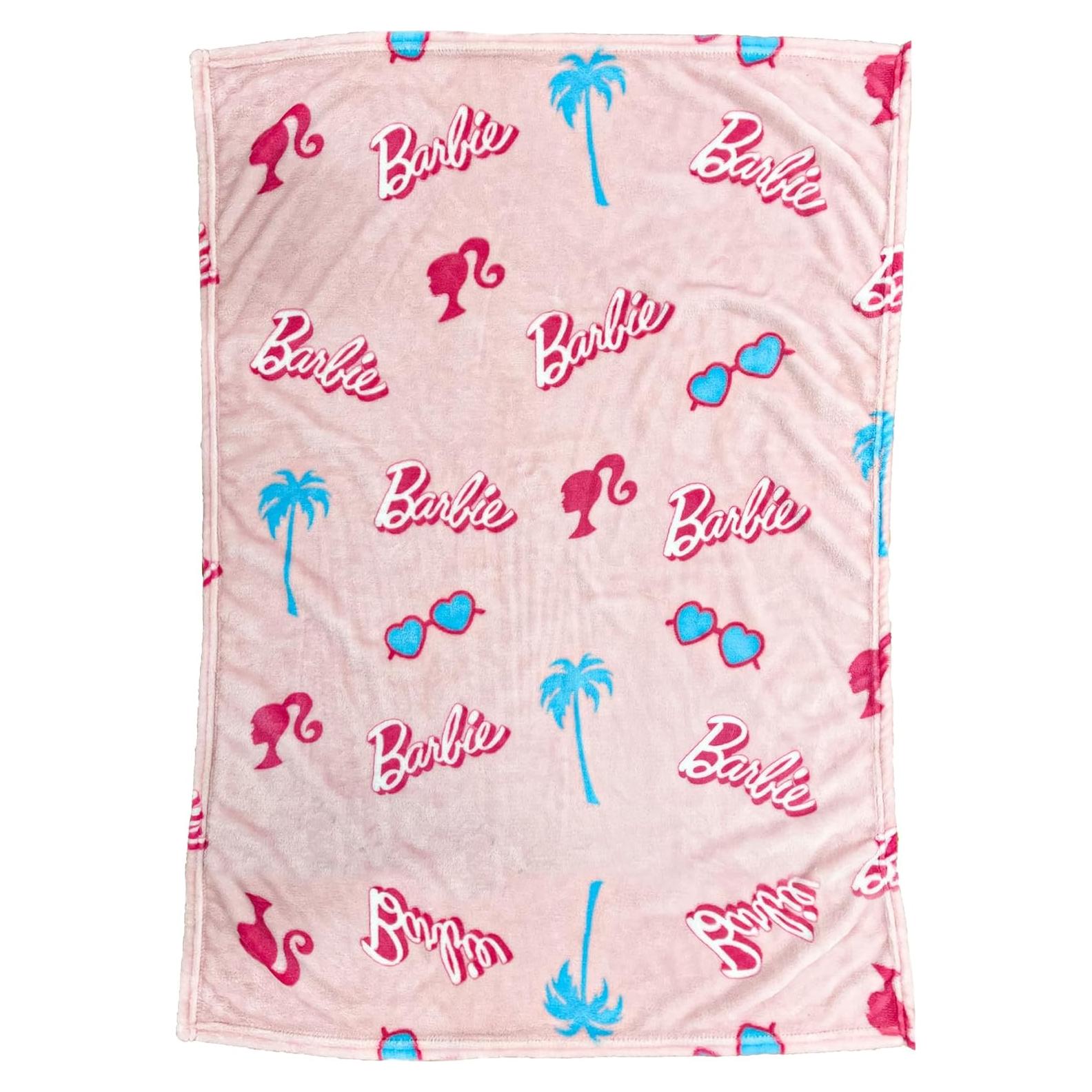 Manta Barbie | Forro Polar Suave 101,6x76,2 cm | Rosa/Blanco