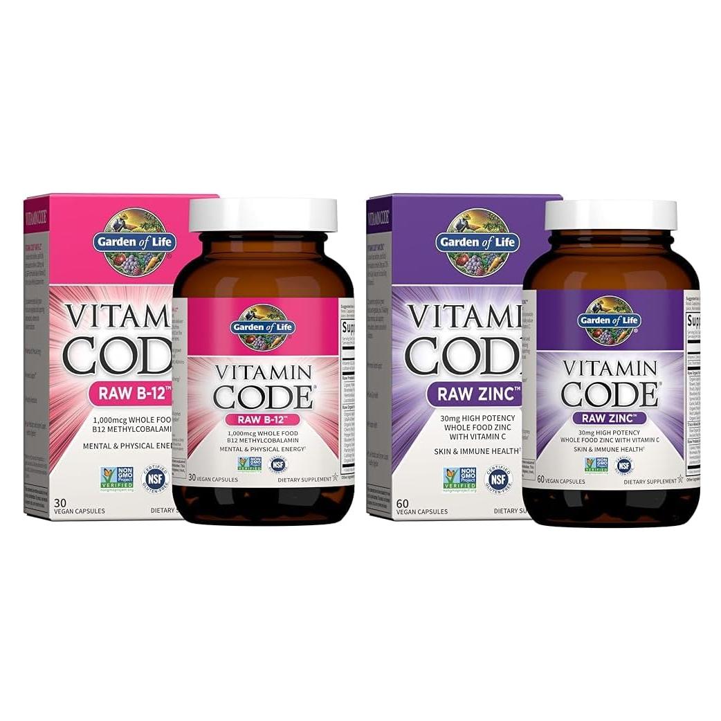 Suplemento Vegano B12 1000mcg + Zinc 30mg Jardín de Vida