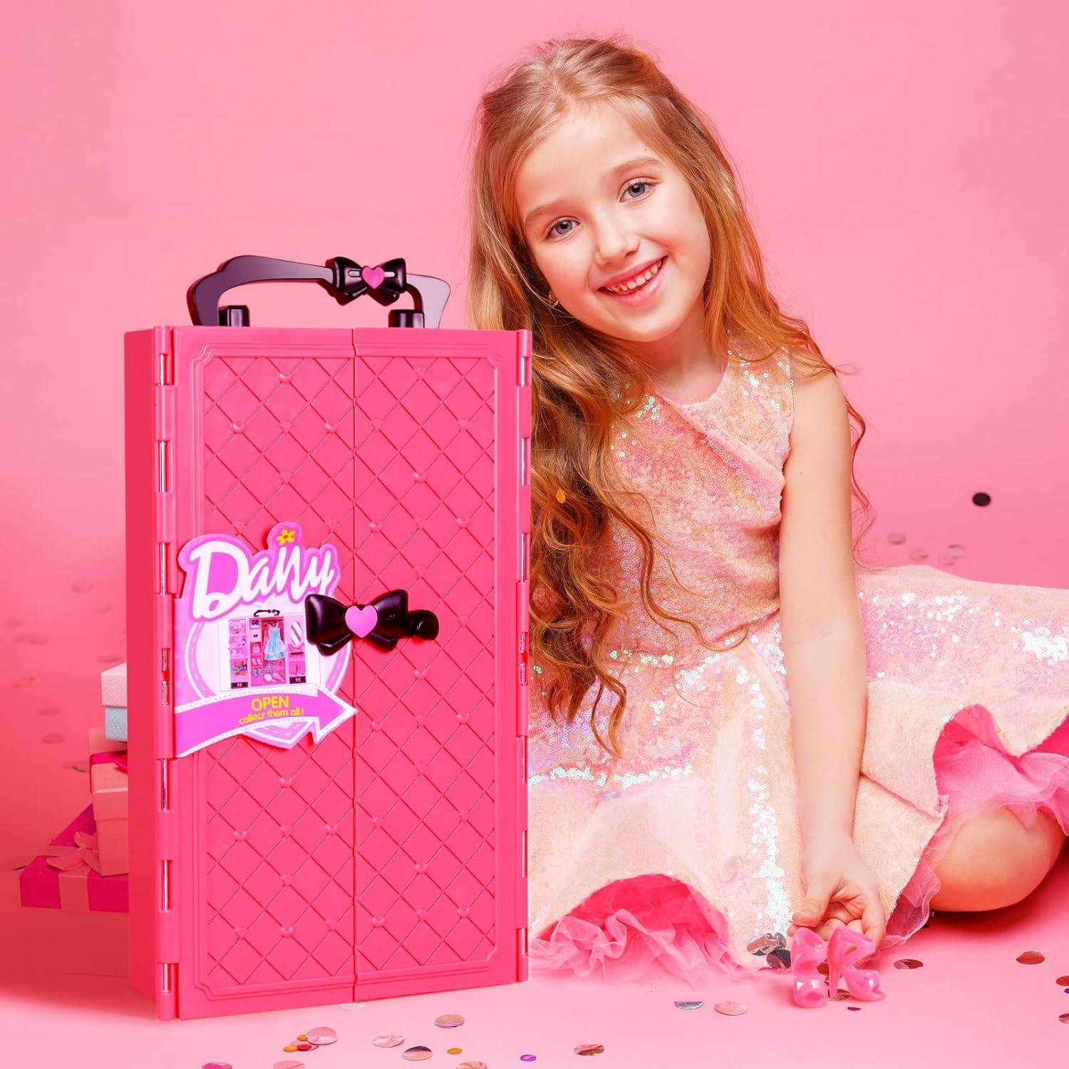 Conjunto de Muñeca UCanaan con Armario y Ropa Rosa