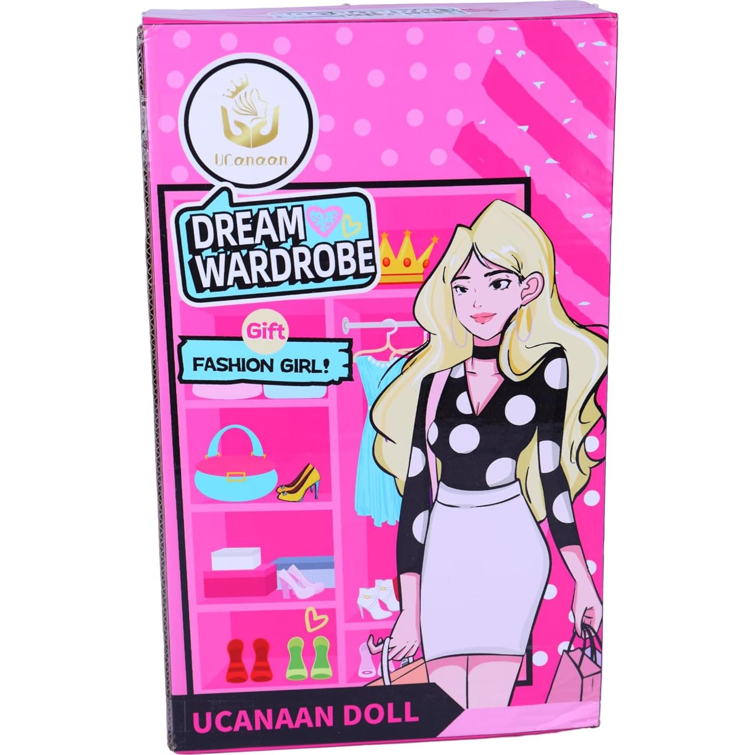 Conjunto de Muñeca UCanaan con Armario y Ropa Rosa