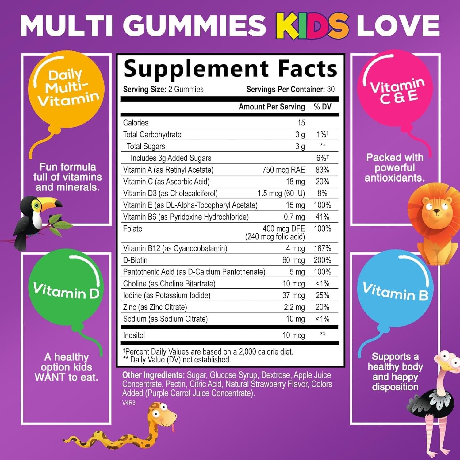 Multivitamina Gominolas Niños Nature's Nutrition 60 Unidades