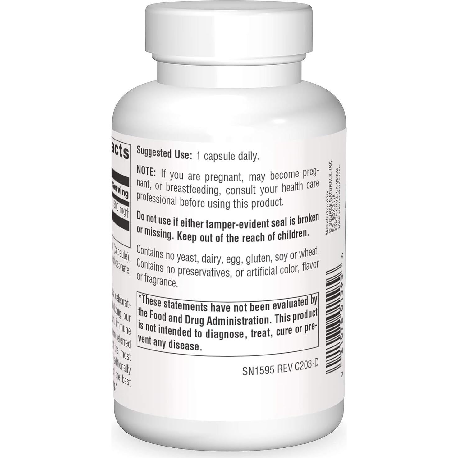 Extracto de Raíz de Equinácea Source Naturals 500mg 100 Cápsulas