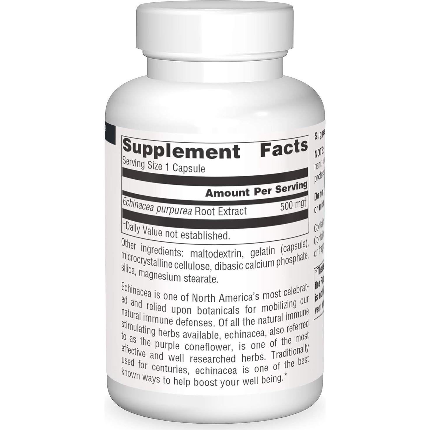 Extracto de Raíz de Equinácea Source Naturals 500mg 100 Cápsulas