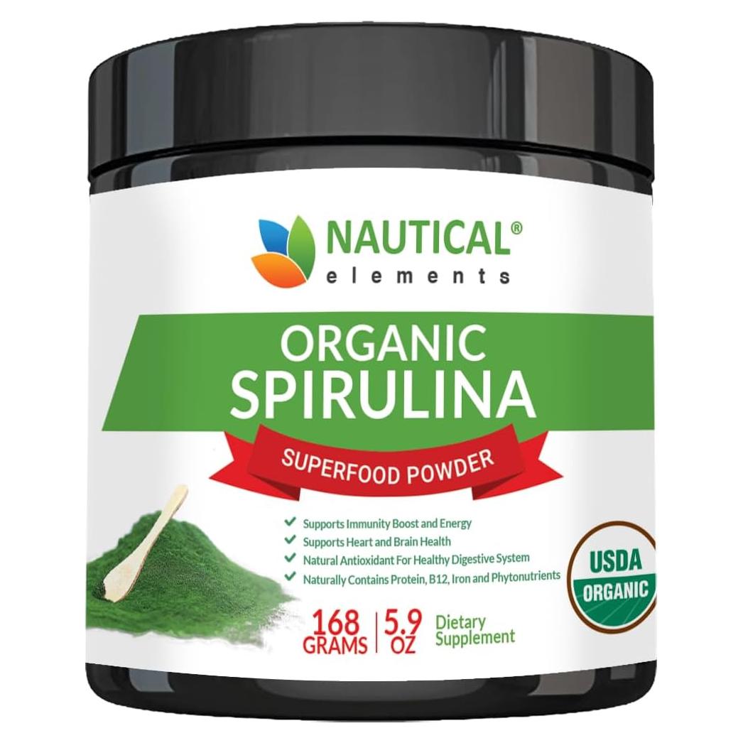 Polvo de Espirulina Orgánica USDA 167g - Vegano y No OGM