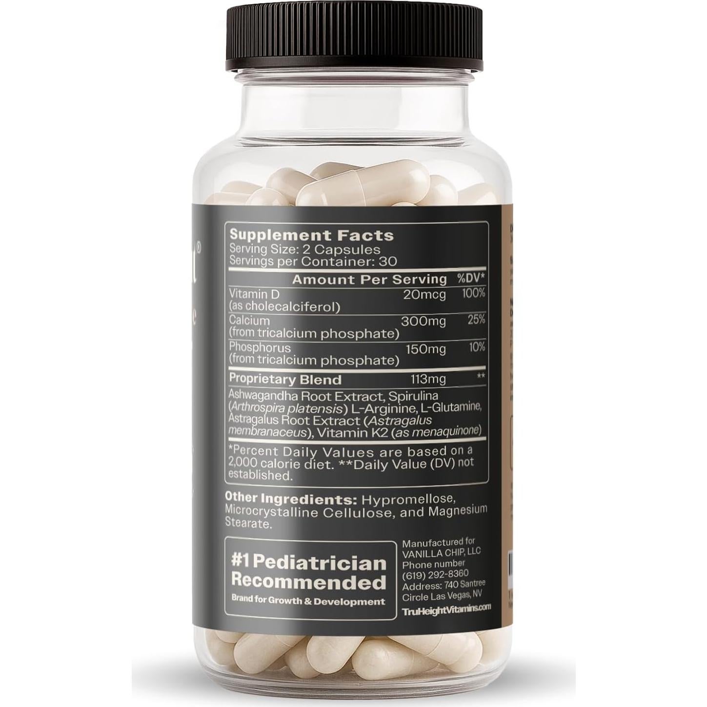 Cápsulas de Crecimiento TruHeight 60 Unidades - Suplemento Natural