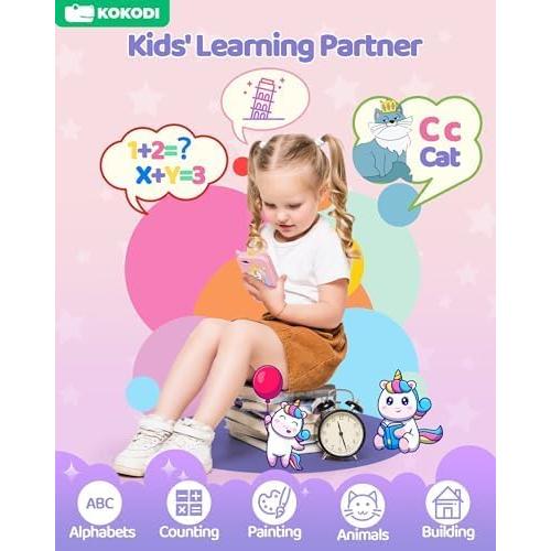 KOKODI Teléfono Juguete para Niños Rosa 3 a 10 Años