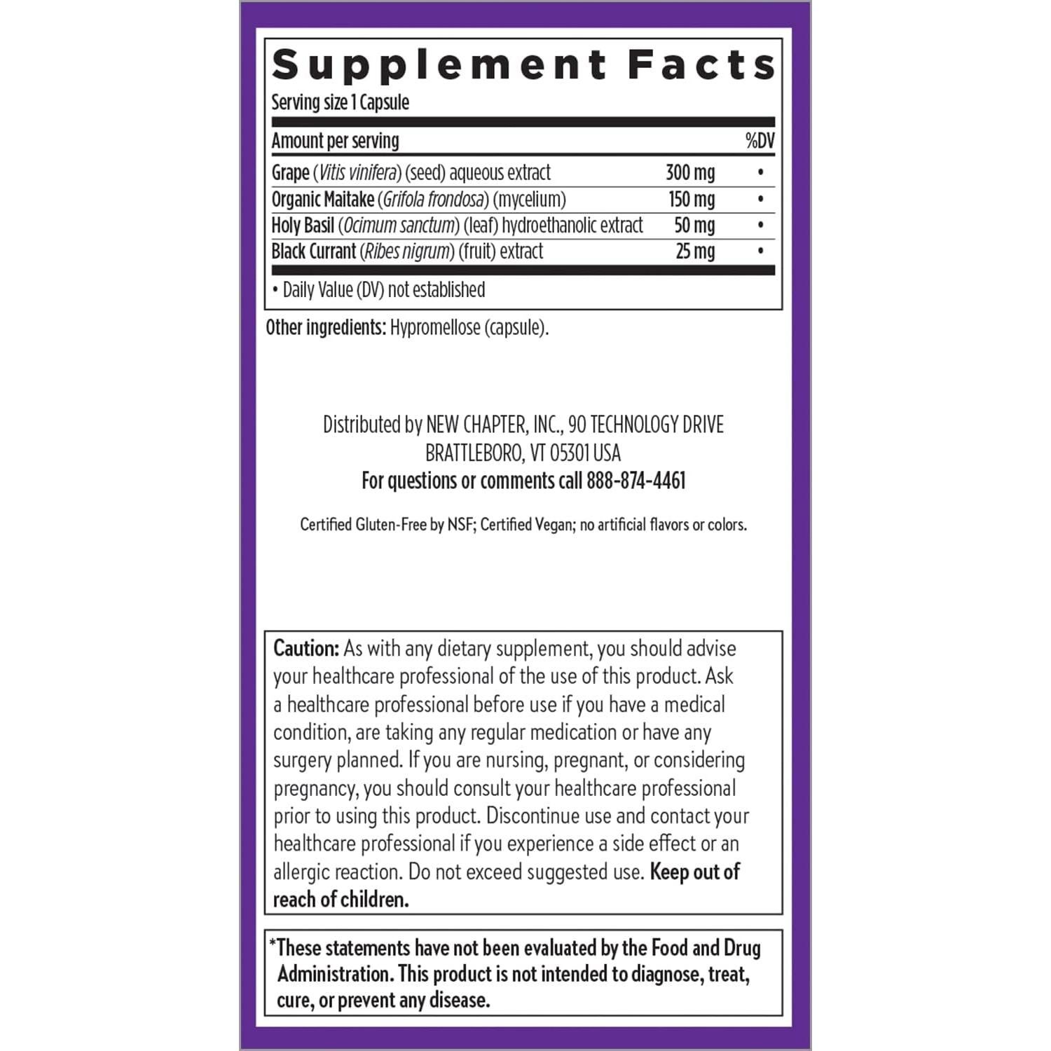 Suplemento de Presión Arterial New Chapter 30 Cápsulas Veganas